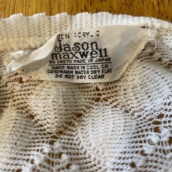 Vintage Jason Maxwell Women's Open Knit Textured Cardigan Size XS Coquette - Picture 8 of 10